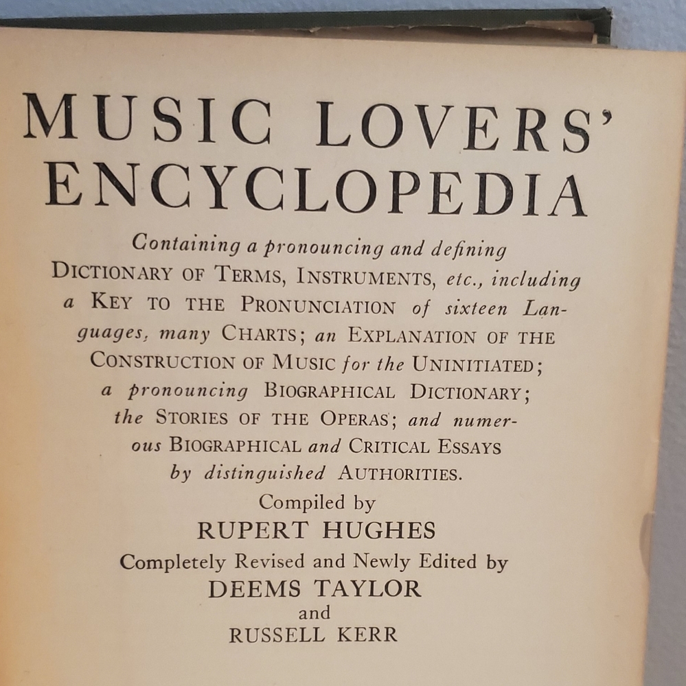 Book - Music Lovers' Encyclopedia